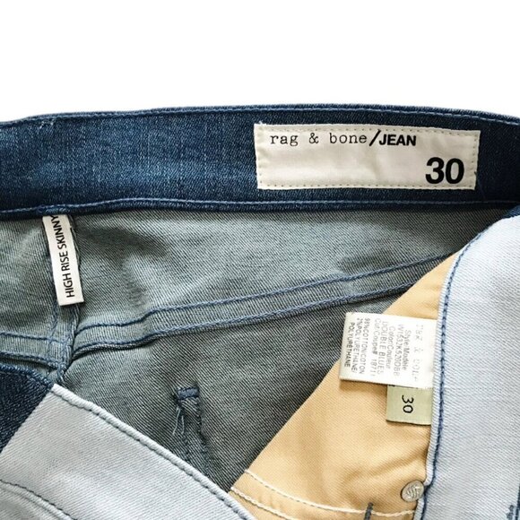 NWT Rag & Bone‎ High Waist Skinny Jeans size 30, Double blues - Picture 6 of 13
